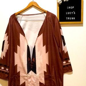 AZTEC NATIVE AMERICAN CARDIGAN SIZE L